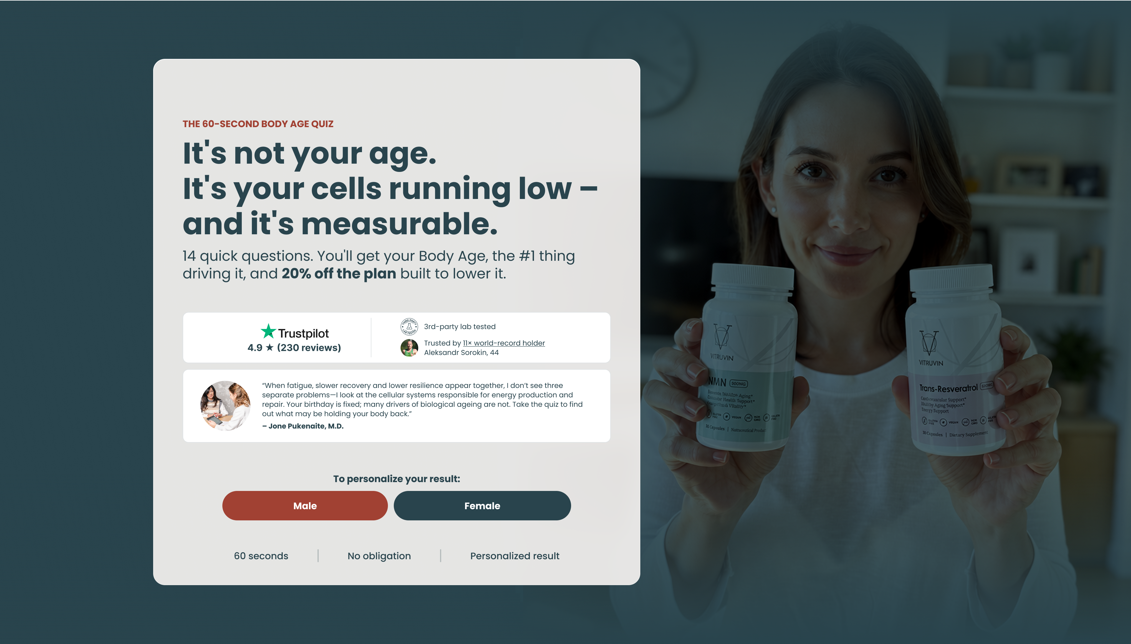Take the Vitruvin Body Age Quiz
